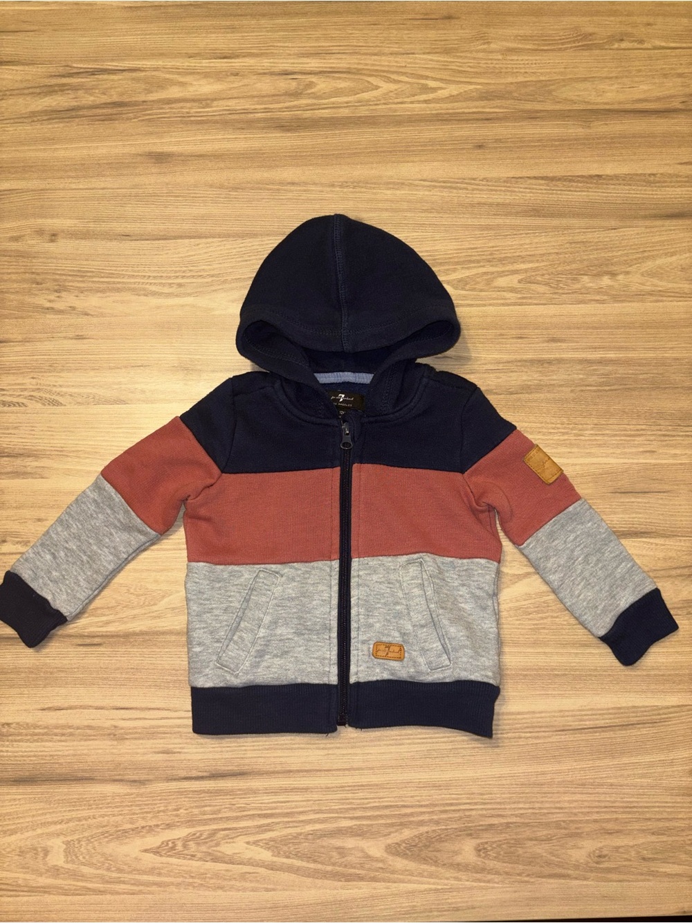 Los Angeles 7 colorblock fleece zip hoodie 12M